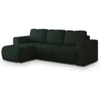 Masseno Ecksofa RINOVA mit Schlaffunktion L-Form, Sofa mit Bettkasten, Wohnzimmersofa, Couch, Soffa, Bettsofa, Couchgarnitur- Grün, NEVE 37