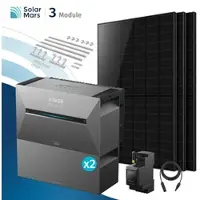 SolarMars Anker SOLIX Solarbank 3 E2700 Pro Balkonkraftwerk Speicher mit 500Wp Solarmodul und MC4 Solarkabel Set - 1500Wp ‚Äì 3 Module / 2x BP2700 / Ziegeldach