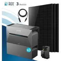 SolarMars Anker SOLIX Solarbank 3 E2700 Pro Balkonkraftwerk Speicher mit 500Wp Solarmodul und MC4 Solarkabel Set - 1500Wp ‚Äì 3 Module / 3x BP2700 / Ohne HAL
