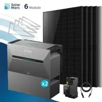 SolarMars Anker SOLIX Solarbank 3 E2700 Pro Balkonkraftwerk Speicher mit 500Wp Solarmodul und MC4 Solarkabel Set - 3000Wp ‚Äì 6 Module / 2x BP2700 / Flachdach/Garten/Wand