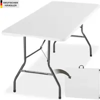 TecTake GmbH Klappbarer Campingtisch Panja, wetterfest, mit Tragegriff - weiß 406622