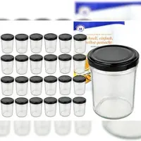 MamboCat 25er Set Sturzglas 230 ml HOCH To 66 schwarzer Deckel incl. Diamant Gelierzauber Rezeptheft