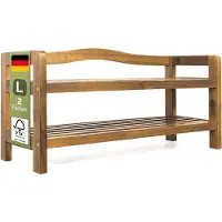 Casaria Deuba Akazie Schuhregal 2 Ebenen