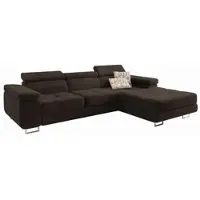 Masseno Ecksofa ELMA R-S mit Schlaffunktion L-Form, Sofa mit Bettkasten, Wohnzimmersofa, Couch, Soffa, Bettsofa, Couchgarnitur- Braun, MONOLITH 29