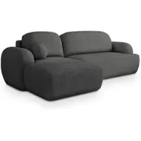 Masseno Ecksofa MODENZA N L-S mit Schlaffunktion L-Form, Sofa mit Bettkasten, Wohnzimmersofa, Couch, Soffa, Bettsofa, Couchgarnitur- Grau, NOW OR NEVER 92