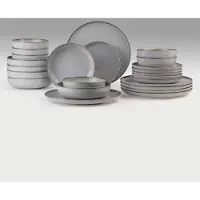 Hermia Concept , MOD24Y2A730955, Tafelservice (24-teilig), Grau, 100 % PORZELLAN, 27 x 27 cm
