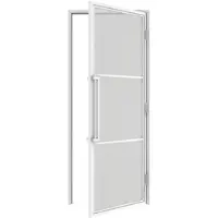 Inova Loft Glastür 834 x 1972 mm, DIN Rechts, Klarglas, Stahlrahmen weiß, Komplettset inkl. Zarge und Griffstange