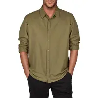 Riverso Leinenhemd Herren Langarm Regular Fit RIVFabrizio - Ivy Olive - 4XL