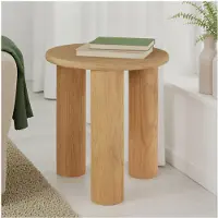 TecTake Runder Beistelltisch Sisi - Ø 40 x 45,5 cm - Massivholzbeine - Couchtisch - Nachttisch - Runder Tisch mit Anti-Rutsch-Bodenschonern