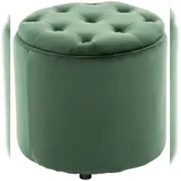 DELUKE Sitzhocker CUTUN Samt Grünfarbig 44x44x42cm Hocker Schlafzimmer Polsterhocker Wohnzimmer Sitzbank Esszimmer