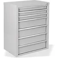 Proregal Schubladenschrank Kobra mit 7 Schubladen | HxBxT 90x70x43,5cm | Lichtgrau
