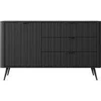 AX Living Modern Schubladen Sideboard schwarz Vespasia 138T3S 138,2 cm