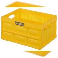 Metro Professional Transport Klappbox, Polypropylen, 47.5 x 35.2 x 23.5 cm, 32 L, 30 kg, gelb