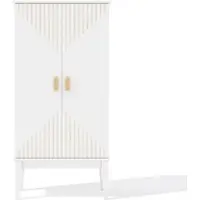 STILVORA Küchenschrank mit kompakten Maßen 120x59x30cm, Aufbewahrungsschrank mit 2 Türen und 5 Fächern, Sideboard für Küche Esszimmer Wohnzimmer Flur im Vintage-Stil，Weiß