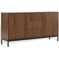 OKWISH Sideboard mit 3 Schubladen Küche 150x40x80cm Natur