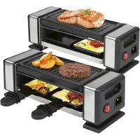 ProfiCook Raclette 2-4 Personen | erweiterbar bis zu 8 Personen | inkl. 4 Pfännchen und 4 Spatel | Mini Raclette | Antihaftbeschichtung | PC RG 1324