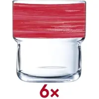 Arcoroc Glas Brush Stapelglas 220 ml 220 ml 6 Stück rot, 7 cm