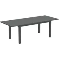 OKWISH Ausziehbarer Gartentisch Aluminium Grau 160/220x90x73 cm, wetterfest, mit Schmetterlingsmechanismus