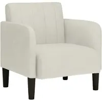 vidaXL Sessel mit Armlehnen Creme 54 cm Samt