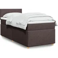 vidaXL Boxspringbett mit Matratze Dunkelbraun 90x200 cm Stoff