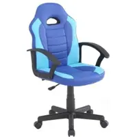 Dmora Gaming-Stühl Dfaraon, Kinder-Gaming-Sessel, Schreibtischstuhl, 56x55h89/100 cm, Blau und hellblau