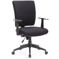 Dmora Bürostuhl Dlom, Chefsessel mit Armlehnen, Ergonomischer Bürositz, 61x65h98/108 cm, Schwarz
