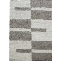 KADIMA DESIGN Teppich Hochflor Langflor Karo Kuschelig Waschbar Strapazierfähig Wohnzimmer Schlafzimmer Beige 120x170 cm – WATZMANN von