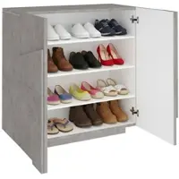 Dmora Schuhschrank Joel, Mehrzweckschrank mit 2 Türen, Eingangsschuhregal, 100% Made in Italy, cm 81x38h86, Zement mit Detail