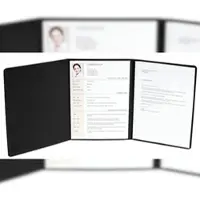 Exacompta 49751B 50x Bewerbungsmappe aus Colorspan-Karton 400g/qm mit Leinenoptik, 3-teilig mit 2 Klemmschienen, DIN A4 - Schwarz