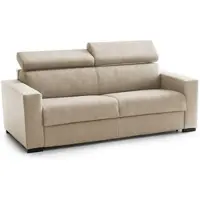 Talamo Italia Dmora Festes Sofa Leila, 2-Sitzer-Sofa, 100% Made in Italy, Sofa-Wohnzimmer, aus gepolstertem Stoff, Cm 180x95h85, Beige