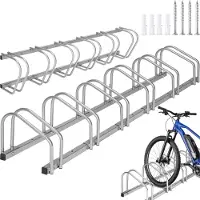 TecTake Fahrradständer Aus Rostfreiem Stahl Für Reifenbreiten Von 35 60 mm 161 x 28 50 x 26 cm Silber
