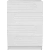 STILVORA Schubladenschrank MDF/Spanplatte Weiß 60x38,5x85 cm mit 4 Vollauszügen