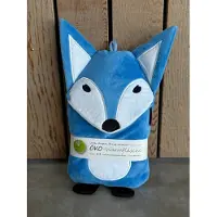 HUGOFROSCH Hugo-Frosch Wärmflasche Öko Junior Comfort Fuchs, 0,8 Liter, blau, aus nachwachsenden Rohstoffen, abnehmbarer Veloursbezug