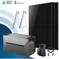 SolarMars Anker SOLIX Solarbank 3 E2700 Pro Balkonkraftwerk Speicher mit 500Wp Solarmodul und MC4 Solarkabel Set - 1500Wp ‚Äì 3 Module / Ohne Erweiterungsakku / Balkon