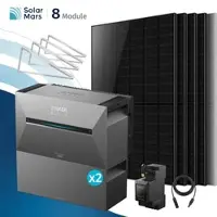 SolarMars Anker SOLIX Solarbank 3 E2700 Pro Balkonkraftwerk Speicher mit 500Wp Solarmodul und MC4 Solarkabel Set - 4000Wp ‚Äì 8 Module / 2x BP2700 / Flachdach/Garten/Wand