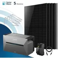 SolarMars Anker SOLIX Solarbank 3 E2700 Pro Balkonkraftwerk Speicher mit 500Wp Solarmodul und MC4 Solarkabel Set - 2500Wp ‚Äì 5 Module / Ohne Erweiterungsakku / Flachdach/Garten/Wand