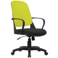 Dmora Bürostuhl Dbink, Mesh-Arbeitsstuhl mit Armlehnen, Ergonomischer Bürositz, 61x60h99/108 cm, Schwarz und Gelb