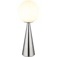 Globo LED Tischlampe Nachttischleuchte Leselampe Wohnzimmerlampe Tischleuchte Beistelllampe, Metall Glaskugel silber weiß, 3,7W 320lm warmweiß, H 49,5 cm