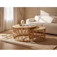 Vente-unique Couchtisch - Rattan - Naturfarben - RONITA