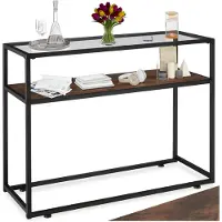 TecTake - sidetable Kilkenny 100 x 41 x 80,5cm - bijzettafel - donkerbruin - 404678