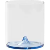 Zafferano Discobolo 4er-Set Trinkgläser aus mundgeblasenem Borosilikatglas, 34,5 cl, Design mit blauem Boden für einen eleganten und modernen Tischservice
