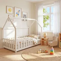 WEBER INDUSTRIES Hausbett KIWI mit Lattenrost / Hausbett 90x200 - Weiß