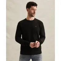 PME Legend Rundhalspullover , Herren, Gr. 4XL, schwarz, Web, Obermaterial: 50% Baumwolle, 50% Modal, unifarben, regular fit normal, Rundhals, Rippbündchen, Pullover Rundhalspullover, mit Logo Stickerei