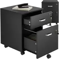 TecTake - Schubladenschrank - Mit 2 abschließbaren Schubladen, feststellbare Rollen - Rollcontainer - Organizer - Ideal für einen organisierten Arbeitsplatz - Büro, Arbeitszimmer, Home Office -