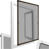 TecTake Fliegengitter mit Aluminiumrahmen für Fenster ohne Bohren und Schrauben