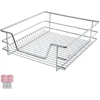TecTake Teleskop-Schublade - Stahl - L44 x B47 x H14 cm - Silber