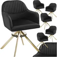 TecTake Samt-Drehstuhl Lona gepolstert 56 x 59 x 81 cm