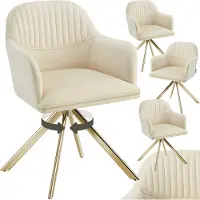 TecTake Samt-Drehstuhl Lona gepolstert 56 x 59 x 81 cm