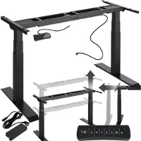TecTake Höhenverstellbarer Schreibtisch Denis 110 - 190 x 68 x 58 - 123 cm