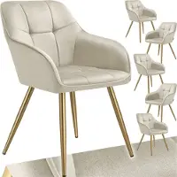 TecTake Esszimmerstuhl Marilyn gepolstert, in Samtoptik, gesteppt 58 x 62 x 82 cm